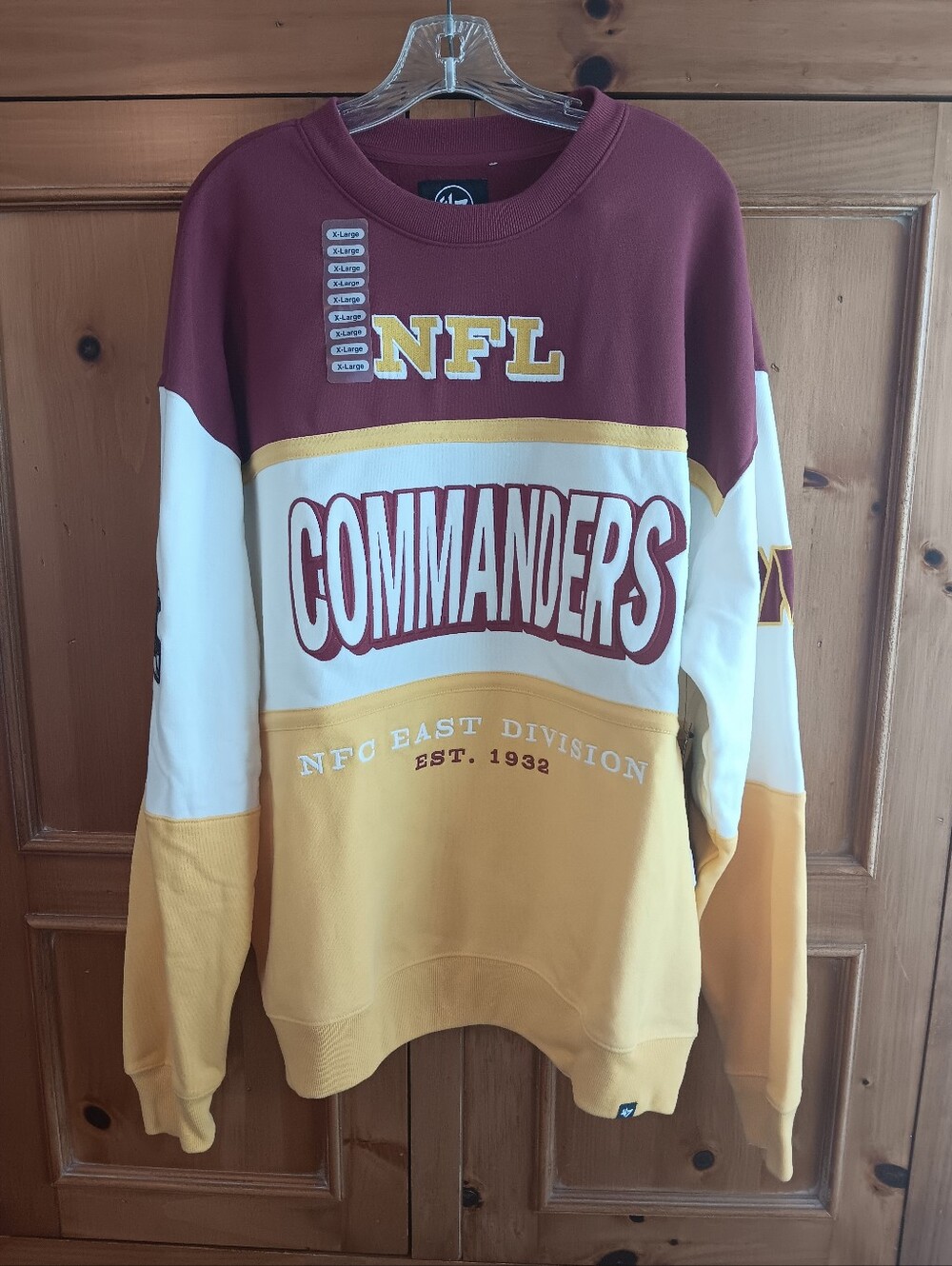 47 Brand NFL Commanders Colorblock Crewneck - Burgundy/White/Gold